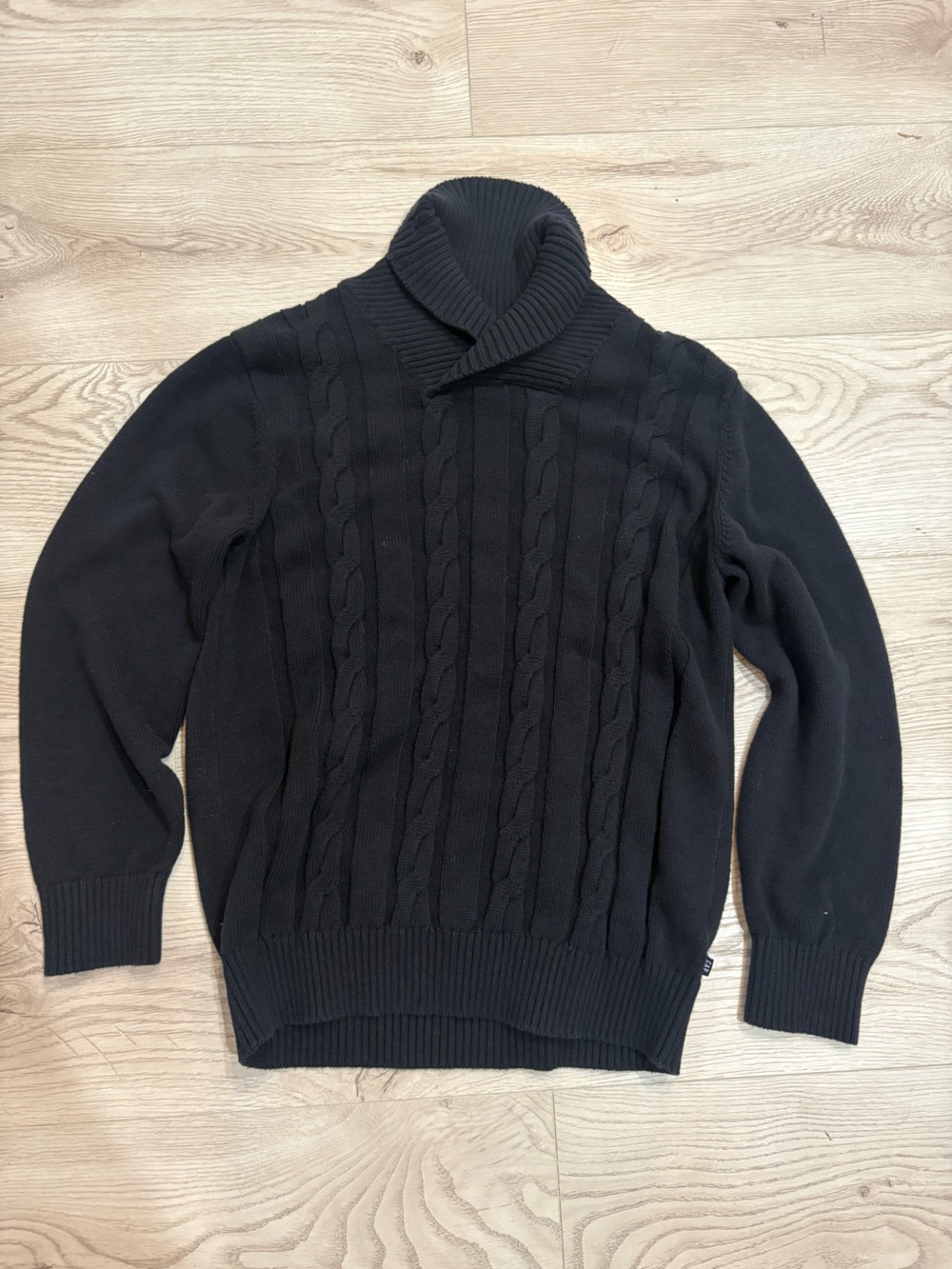 GAP Kids Black Cable Knit Roll-Top Sweater EUC